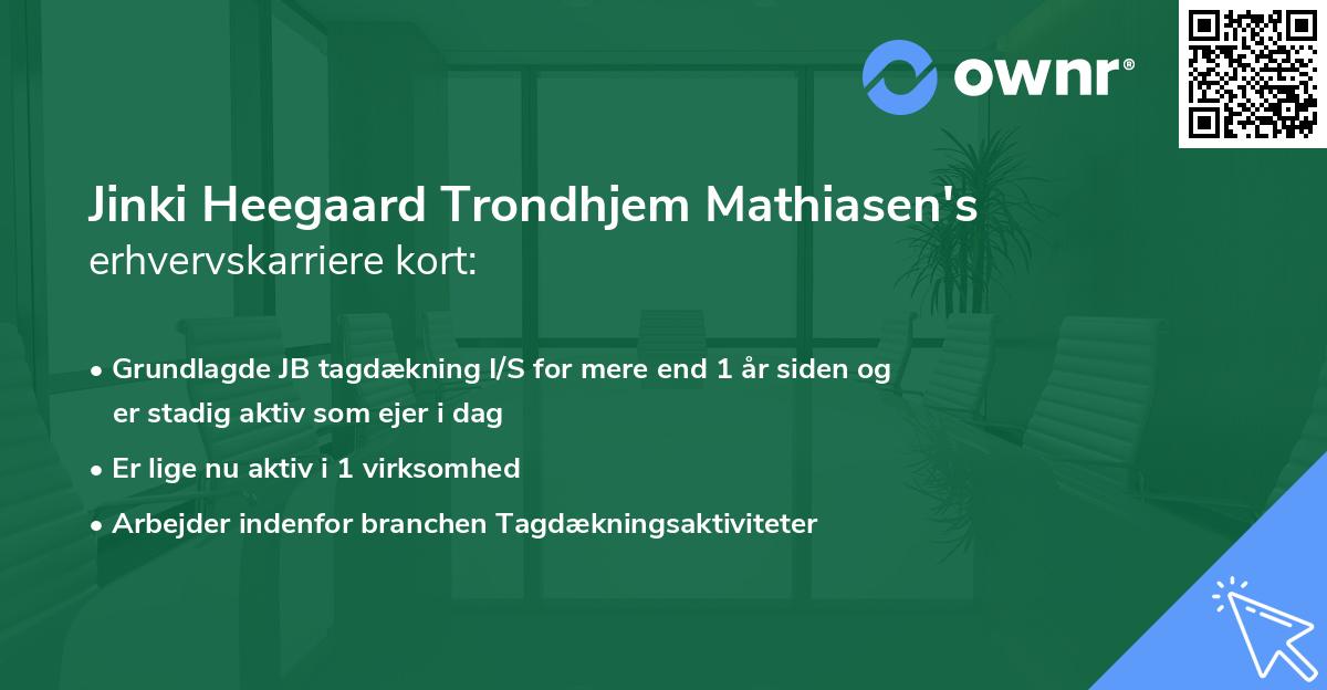 Jinki Heegaard Trondhjem Mathiasen's erhvervskarriere kort
