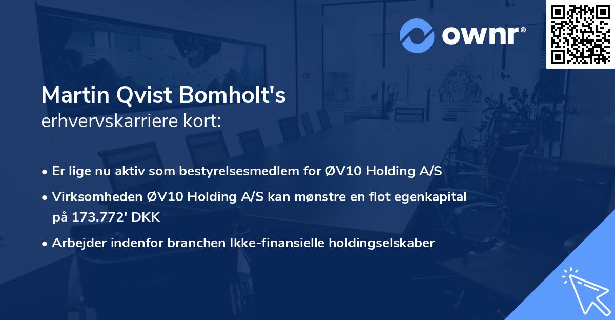 Martin Qvist Bomholt's erhvervskarriere kort