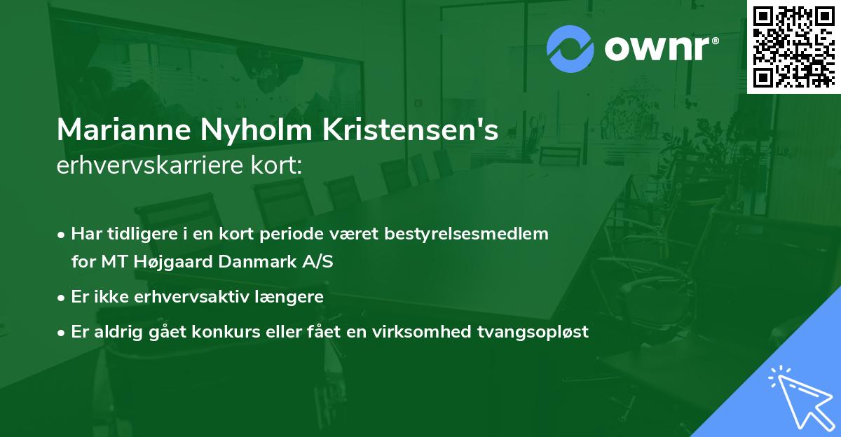 Marianne Nyholm Kristensen's erhvervskarriere kort