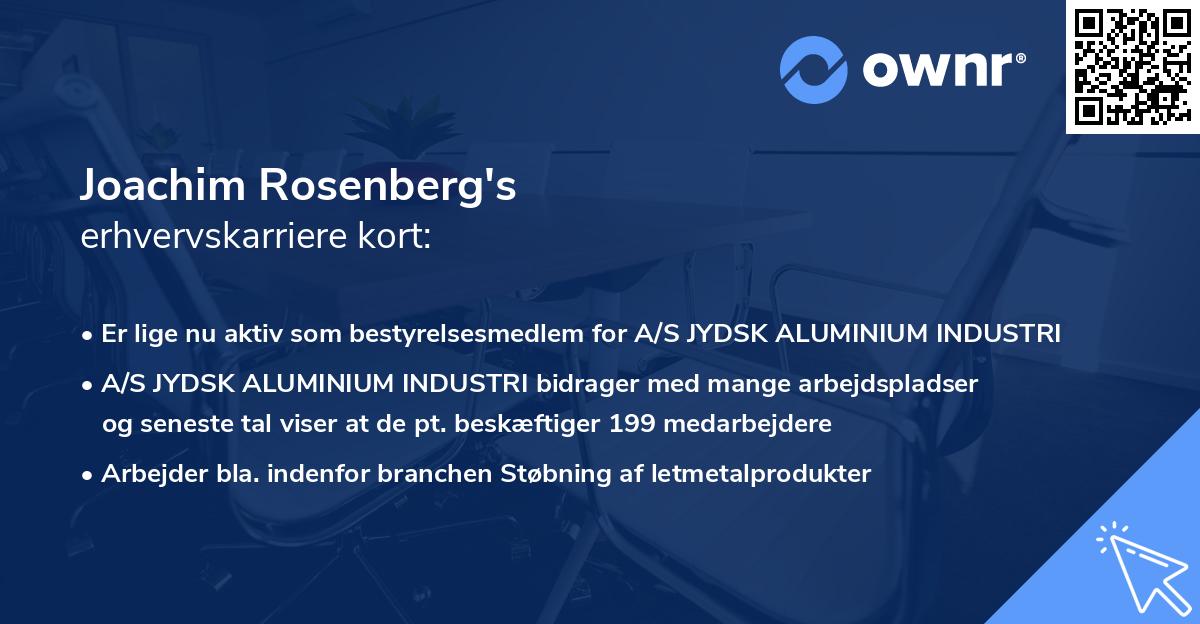 Joachim Rosenberg's erhvervskarriere kort