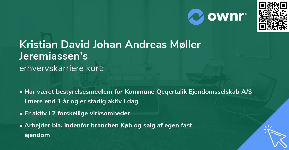 Kristian David Johan Andreas Møller Jeremiassen's erhvervskarriere kort