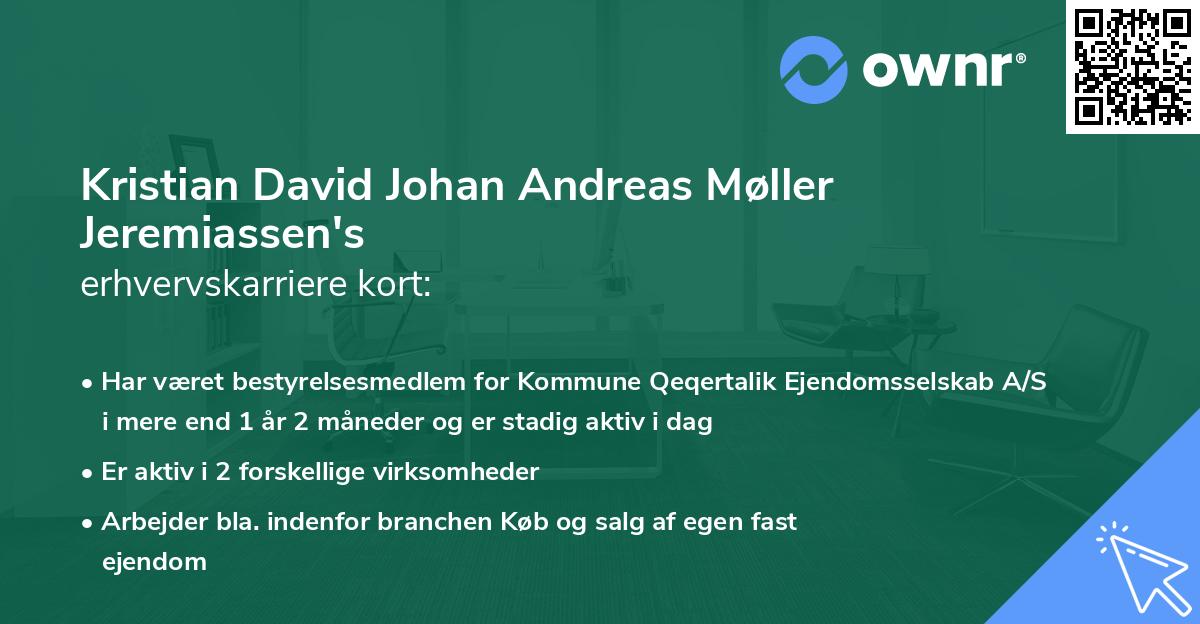 Kristian David Johan Andreas Møller Jeremiassen's erhvervskarriere kort