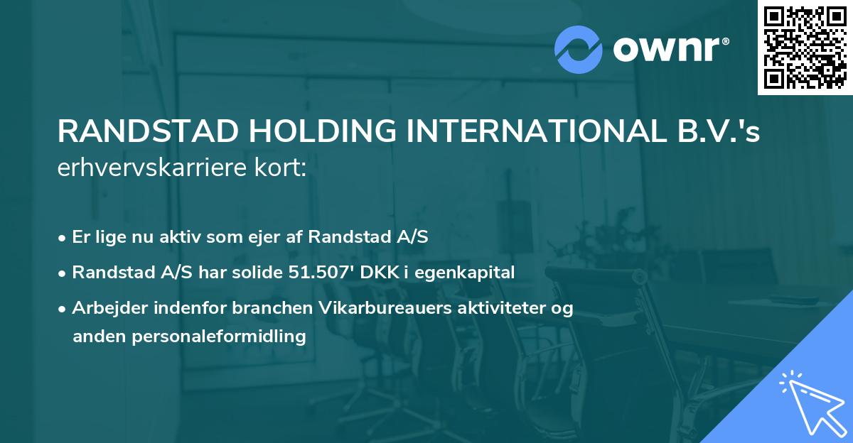 RANDSTAD HOLDING INTERNATIONAL B.V.'s erhvervskarriere kort
