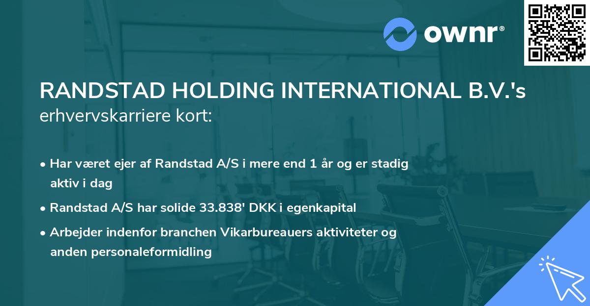 RANDSTAD HOLDING INTERNATIONAL B.V.'s erhvervskarriere kort