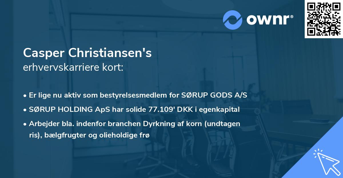 Casper Christiansen's erhvervskarriere kort