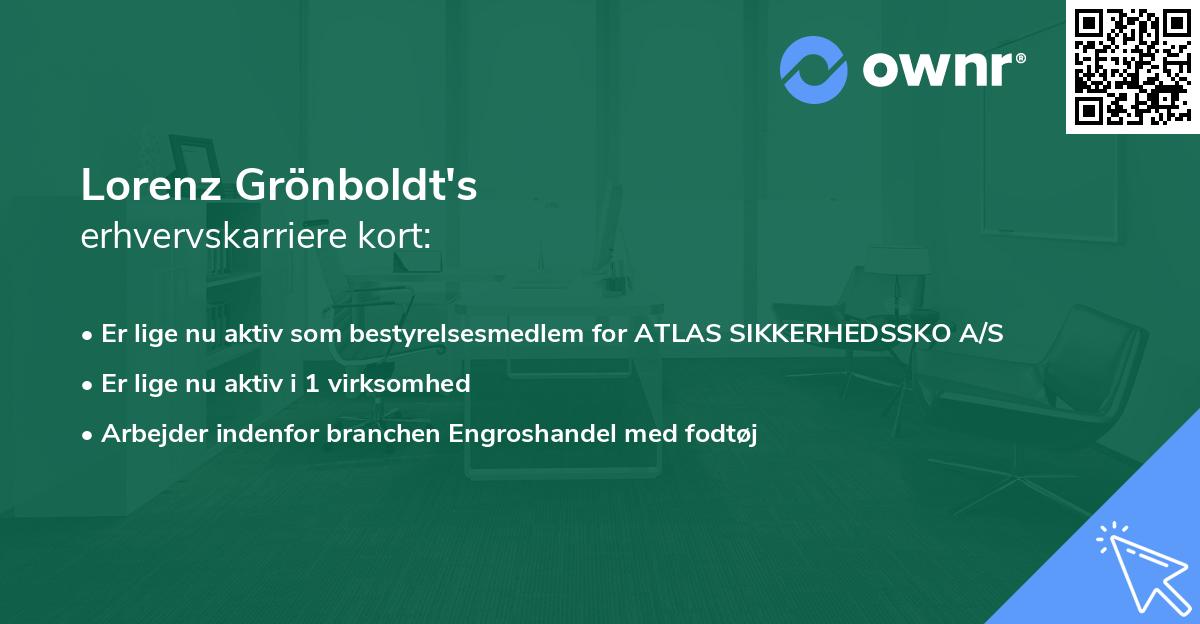 Lorenz Grönboldt's erhvervskarriere kort