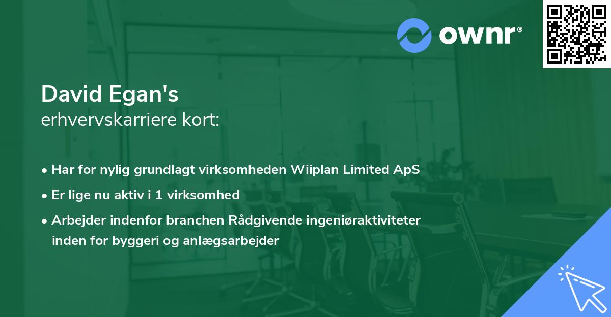 David Egan's erhvervskarriere kort