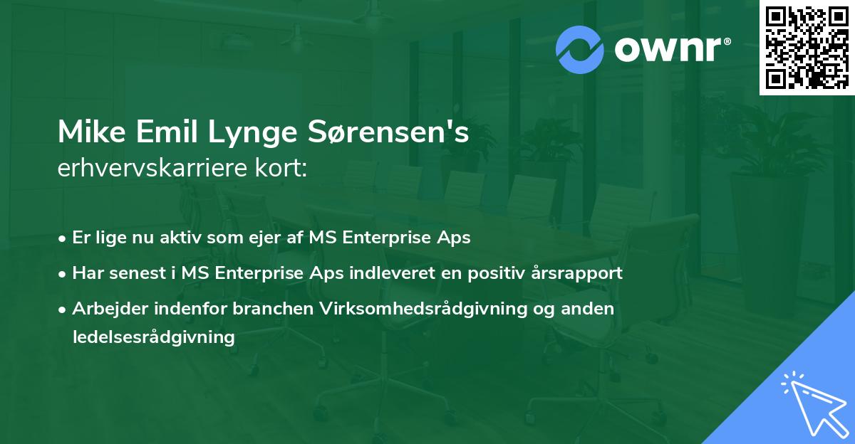 Mike Emil Lynge Sørensen's erhvervskarriere kort