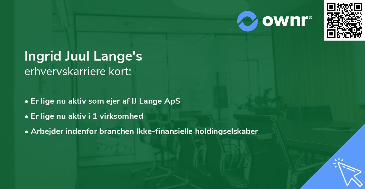 Ingrid Juul Lange's erhvervskarriere kort