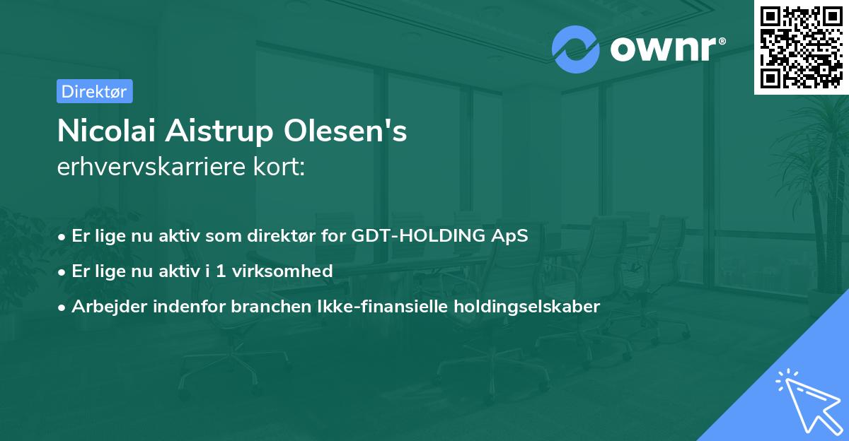 Nicolai Aistrup Olesen's erhvervskarriere kort