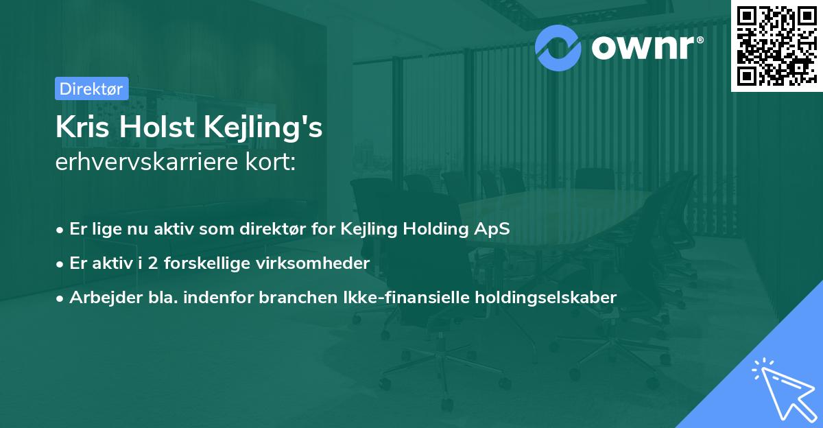 Kris Holst Kejling's erhvervskarriere kort