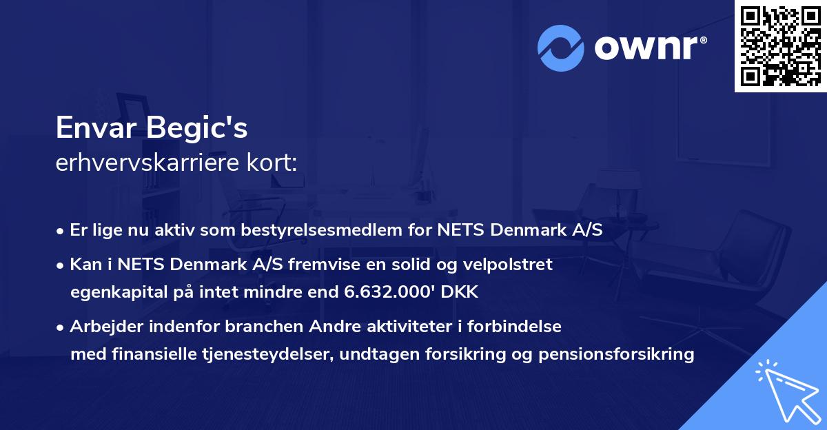 Envar Begic's erhvervskarriere kort