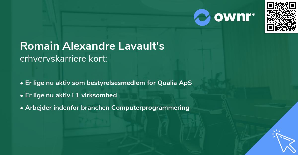 Romain Alexandre Lavault's erhvervskarriere kort