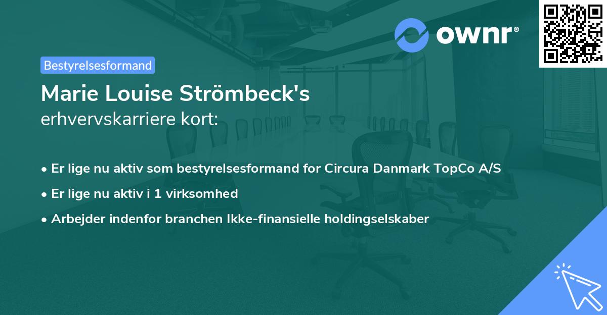 Marie Louise Strömbeck's erhvervskarriere kort