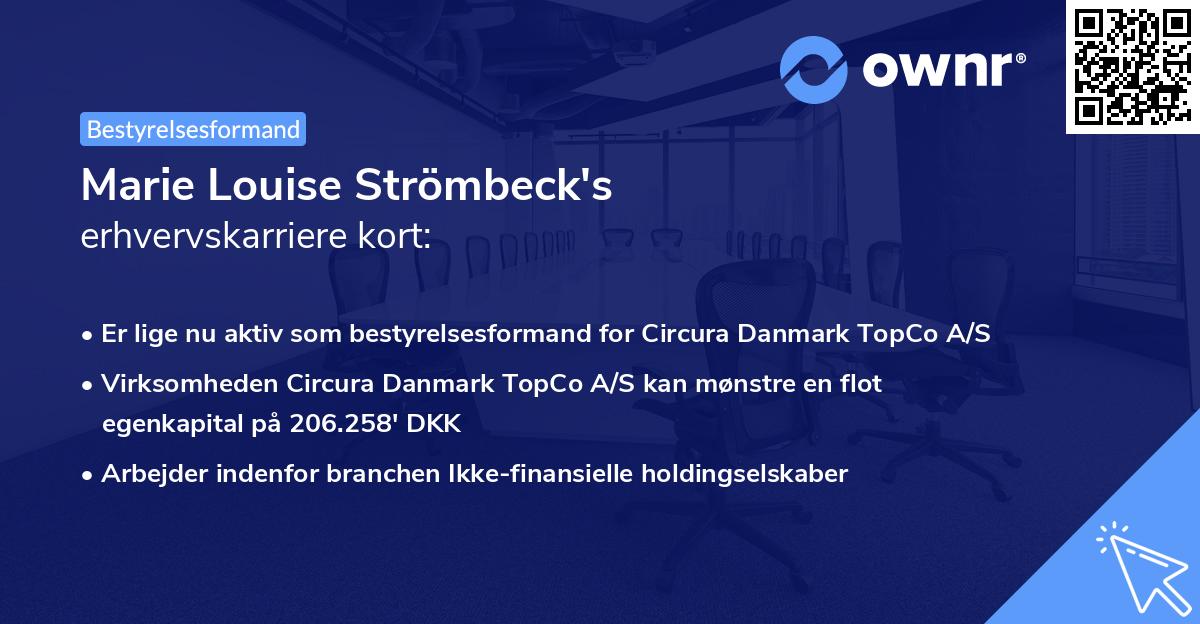 Marie Louise Strömbeck's erhvervskarriere kort