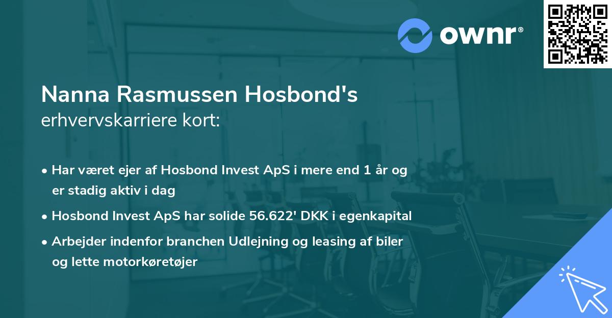 Nanna Rasmussen Hosbond's erhvervskarriere kort