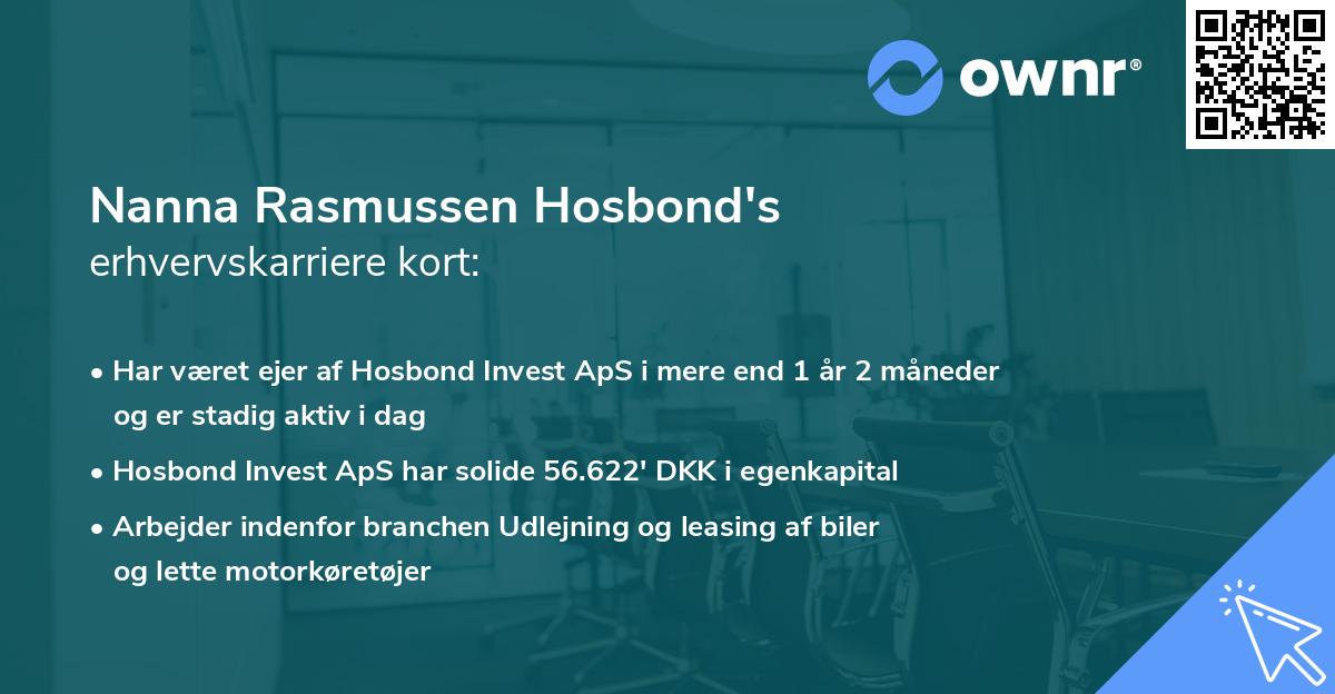 Nanna Rasmussen Hosbond's erhvervskarriere kort