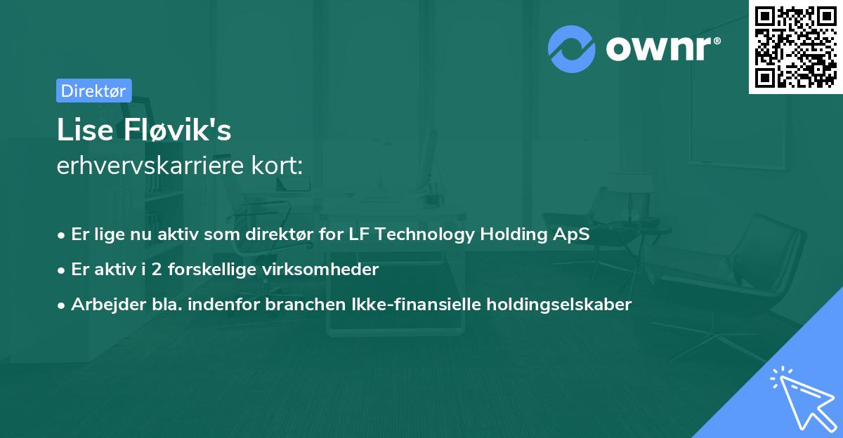 Lise Fløvik's erhvervskarriere kort