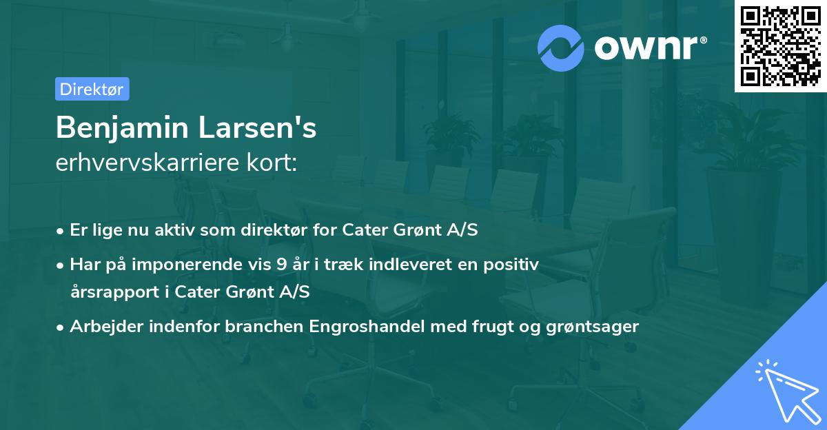 Benjamin Larsen's erhvervskarriere kort
