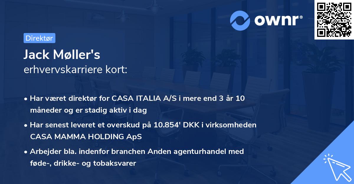 Jack Møller's erhvervskarriere kort