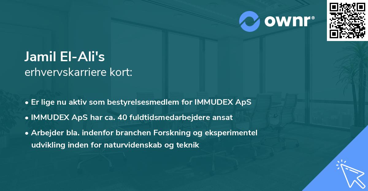 Jamil El-Ali's erhvervskarriere kort