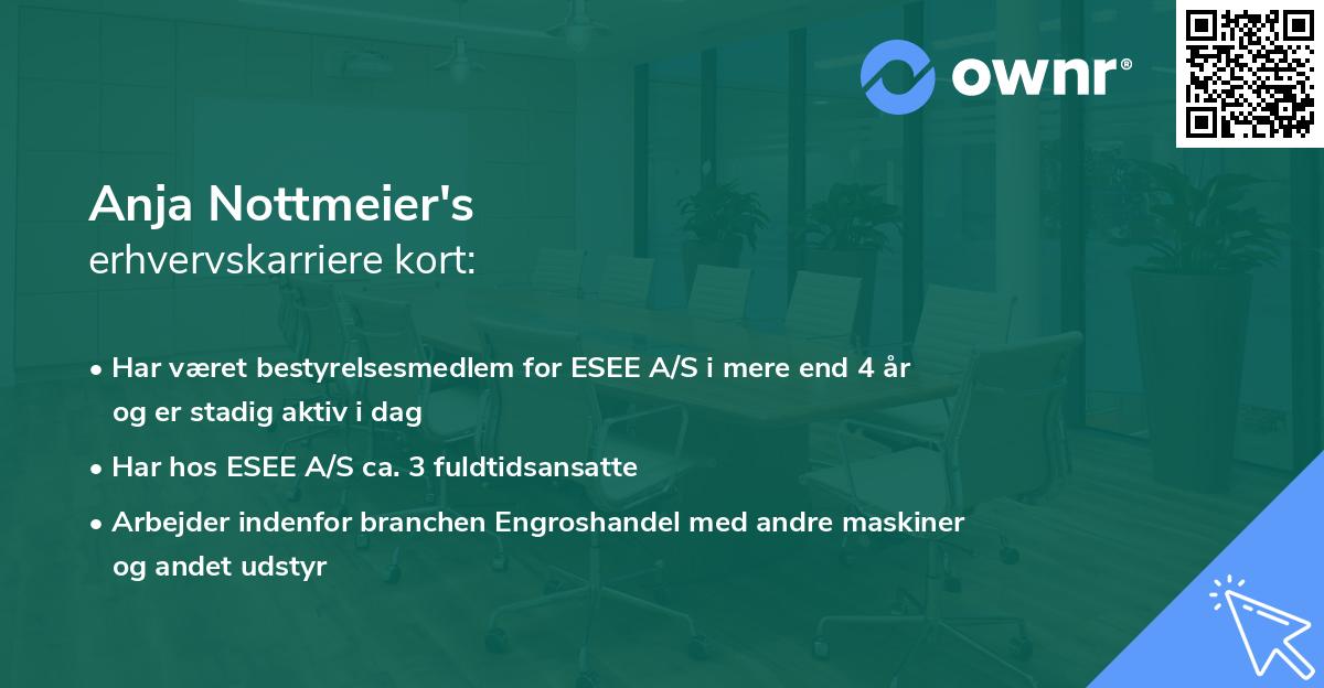 Anja Nottmeier's erhvervskarriere kort