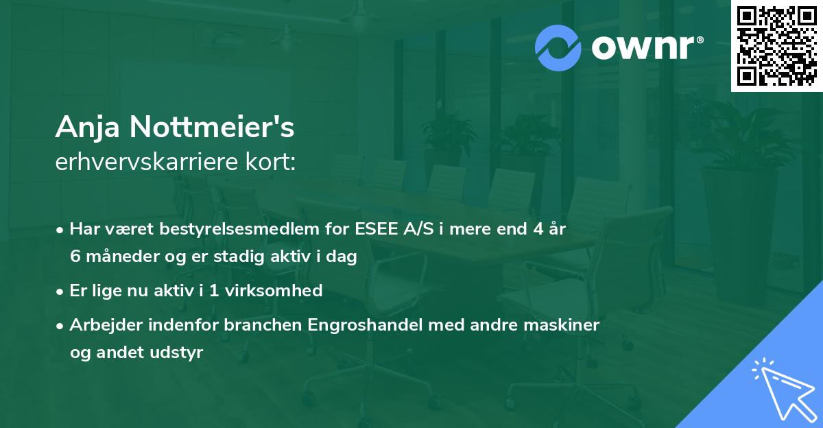 Anja Nottmeier's erhvervskarriere kort