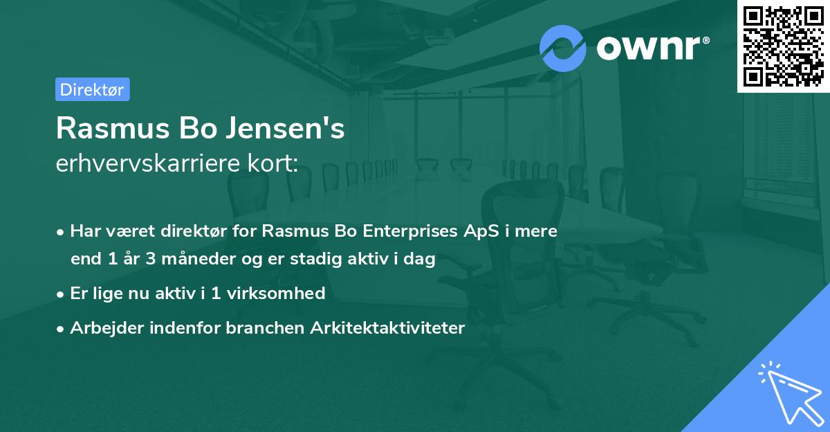 Rasmus Bo Jensen's erhvervskarriere kort