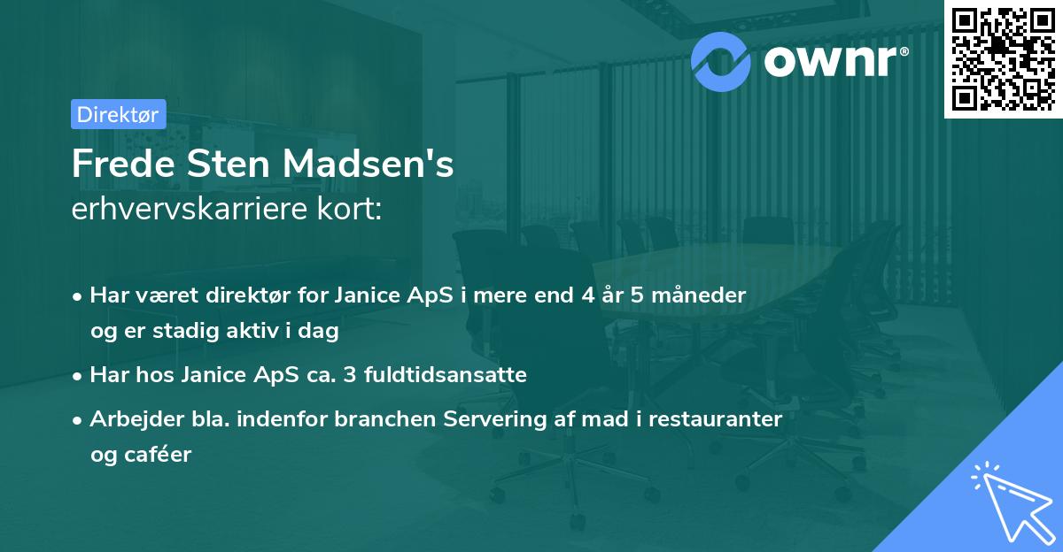 Frede Sten Madsen's erhvervskarriere kort