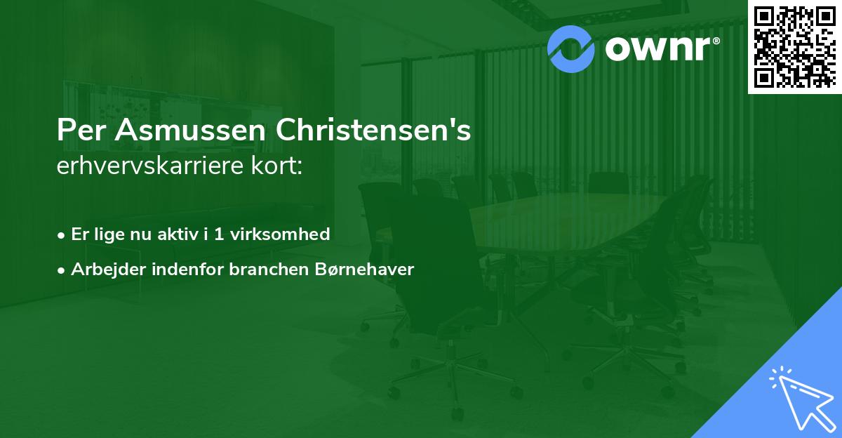 Per Asmussen Christensen's erhvervskarriere kort