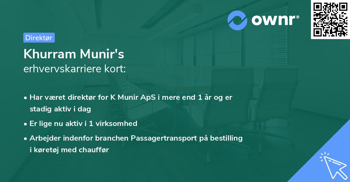 Khurram Munir's erhvervskarriere kort