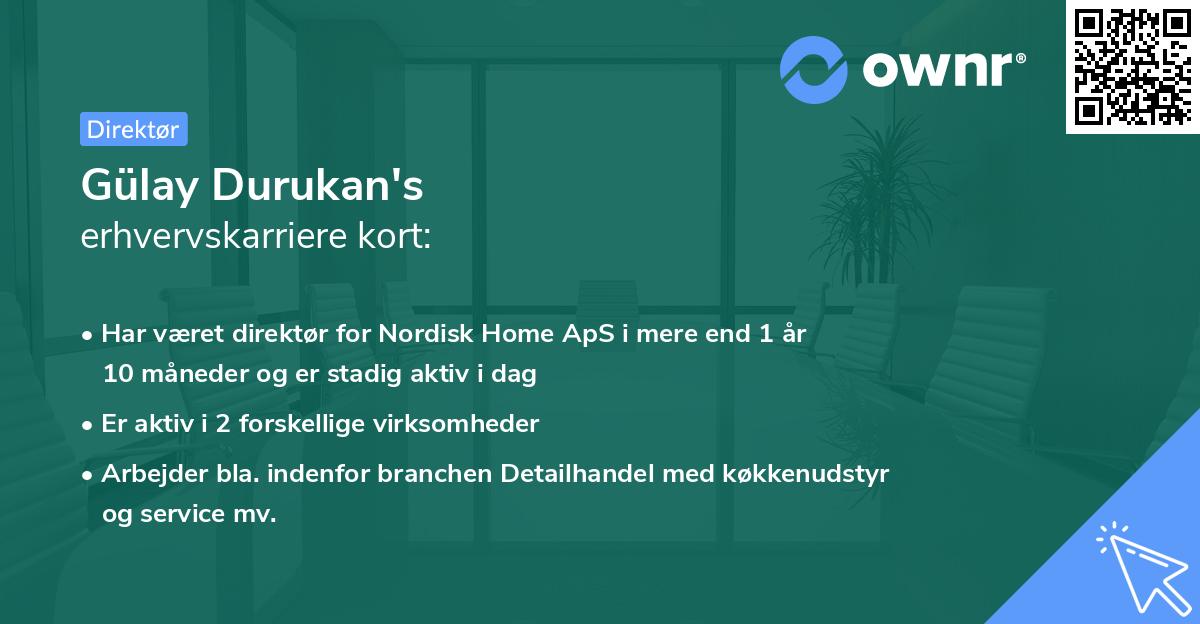 Gülay Durukan's erhvervskarriere kort