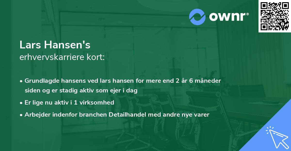Lars Hansen's erhvervskarriere kort