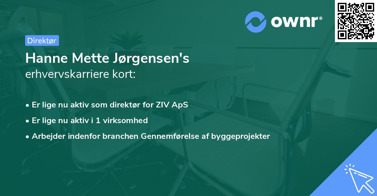 Hanne Mette Jørgensen's erhvervskarriere kort