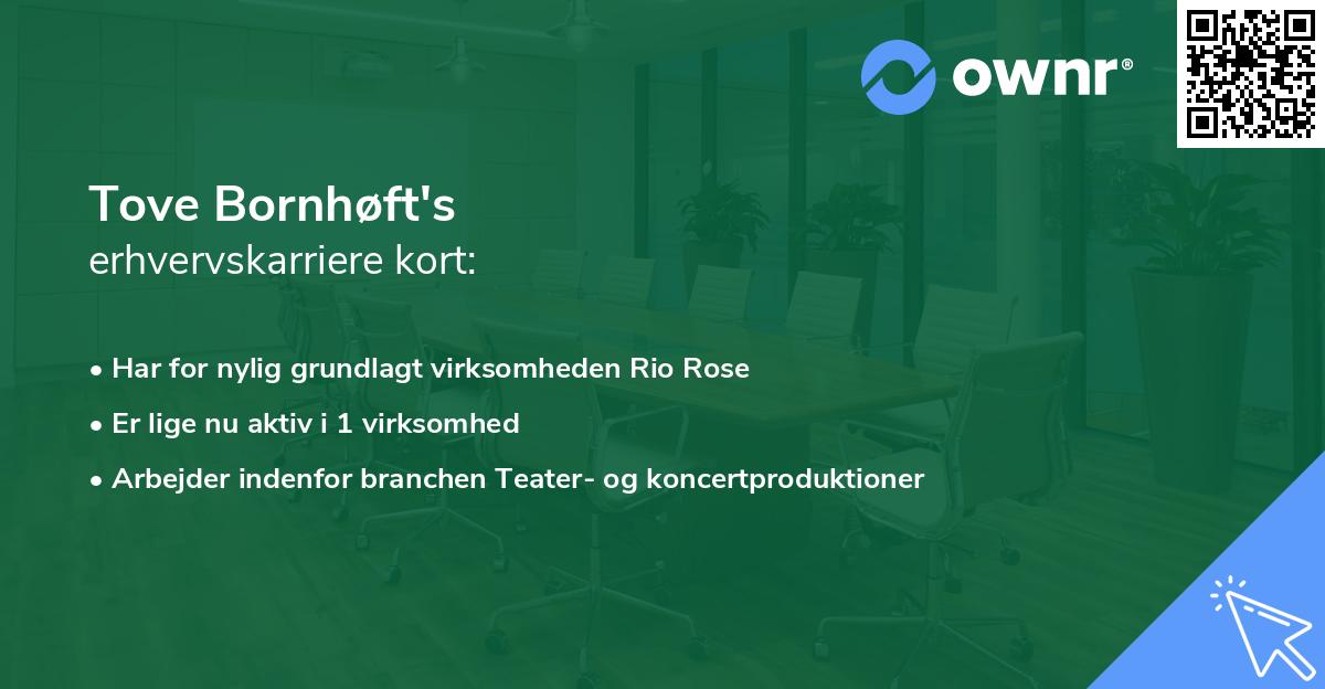 Tove Bornhøft's erhvervskarriere kort