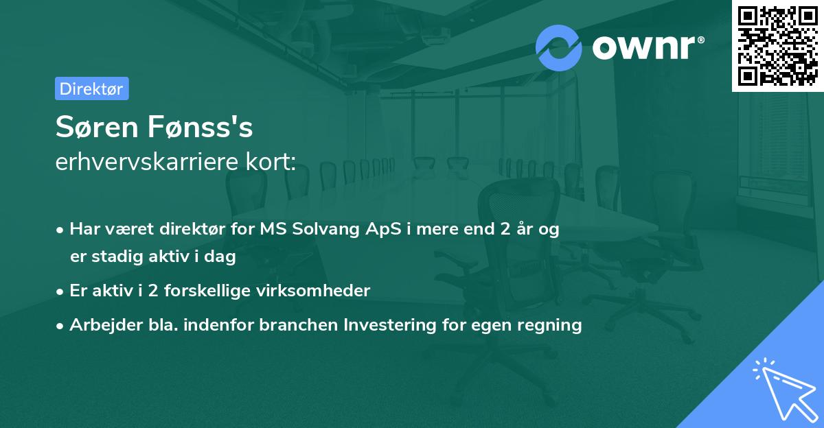 Søren Fønss's erhvervskarriere kort