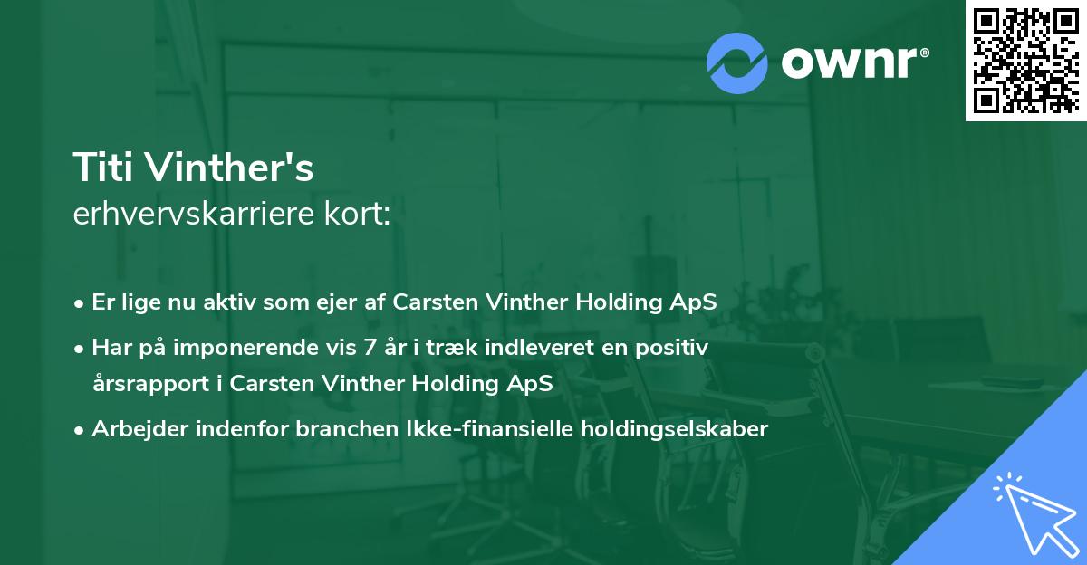 Titi Vinther's erhvervskarriere kort