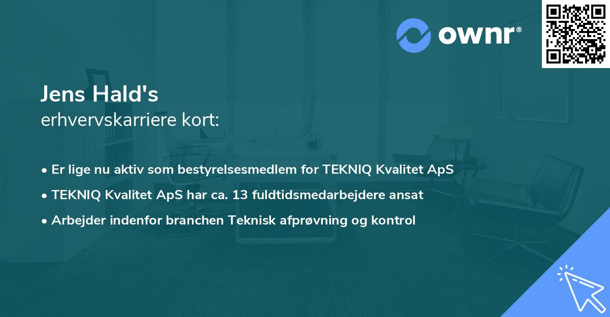 Jens Hald's erhvervskarriere kort