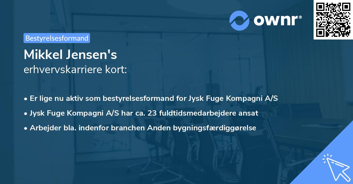 Mikkel Jensen's erhvervskarriere kort