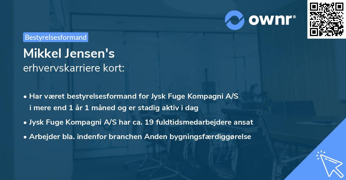Mikkel Jensen's erhvervskarriere kort