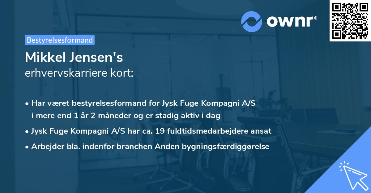 Mikkel Jensen's erhvervskarriere kort
