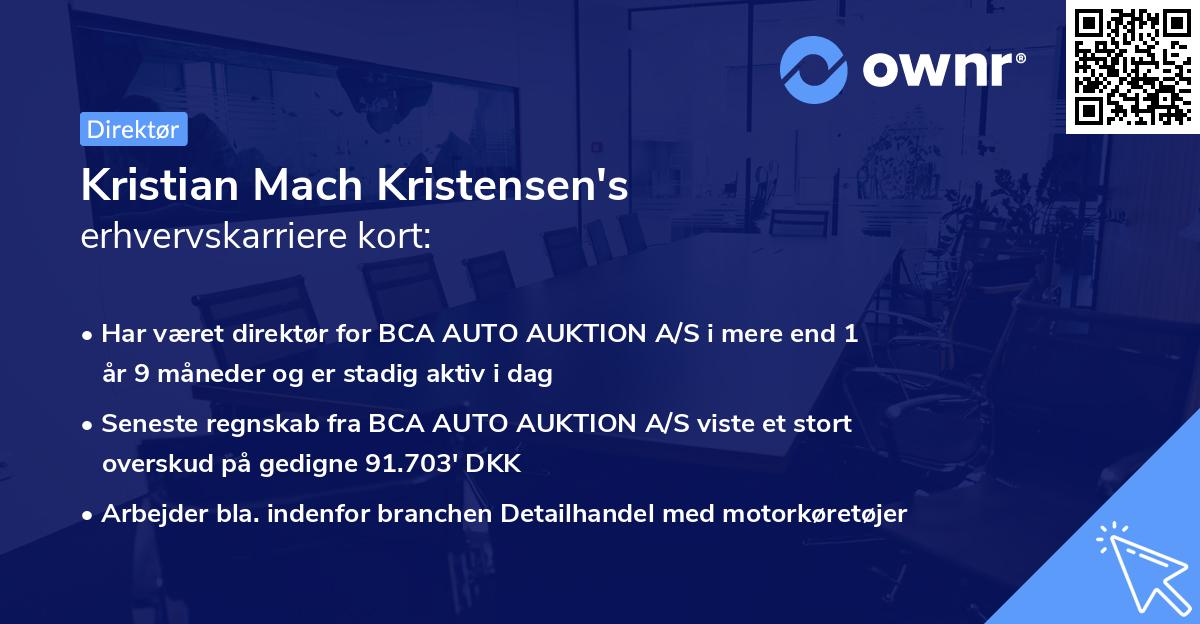 Kristian Mach Kristensen's erhvervskarriere kort