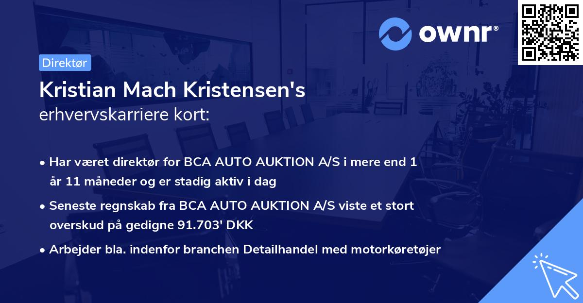 Kristian Mach Kristensen's erhvervskarriere kort