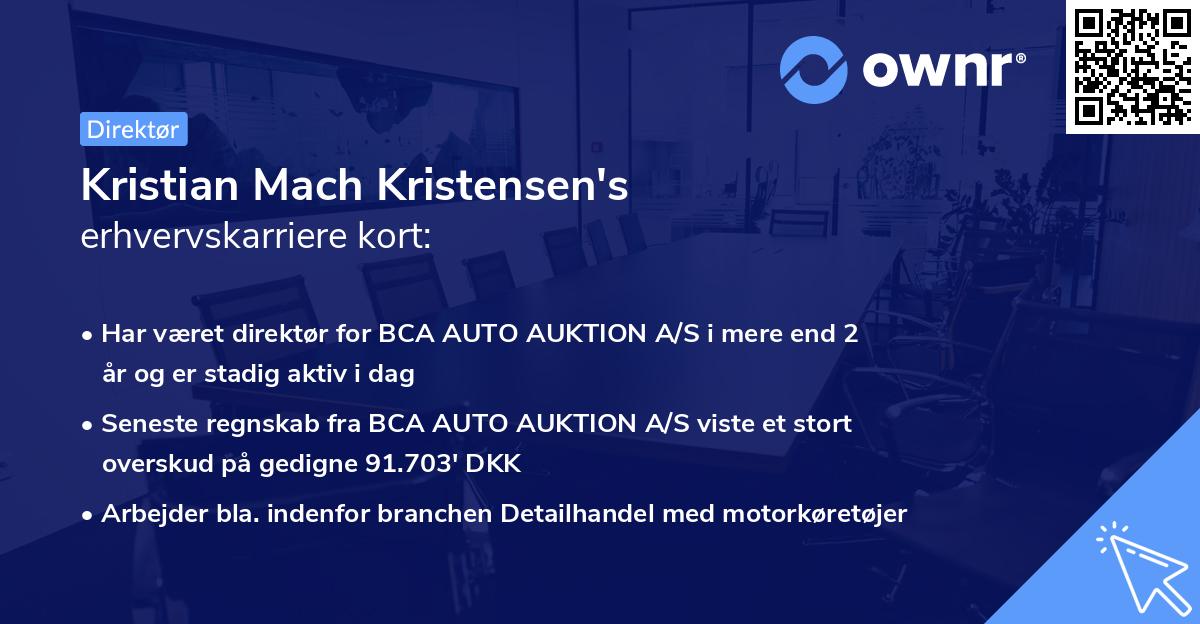 Kristian Mach Kristensen's erhvervskarriere kort
