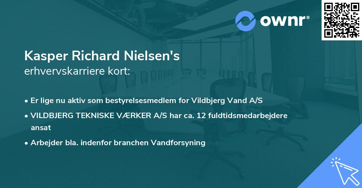 Kasper Richard Nielsen's erhvervskarriere kort