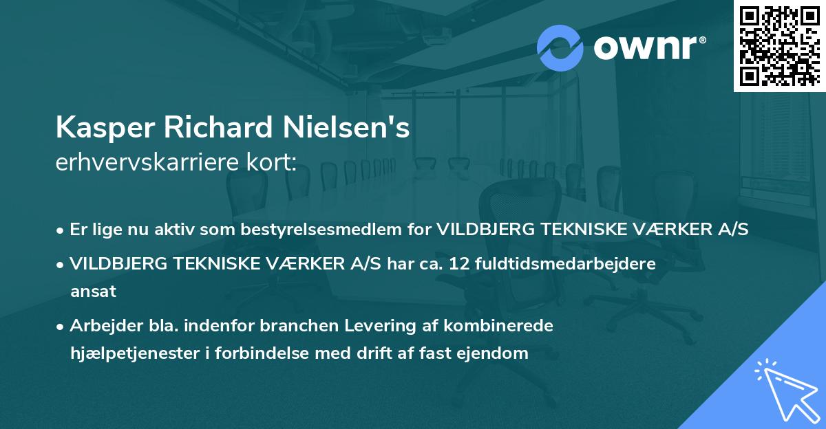 Kasper Richard Nielsen's erhvervskarriere kort