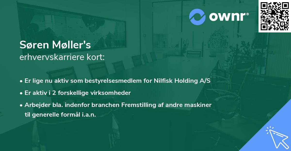 Søren Møller's erhvervskarriere kort
