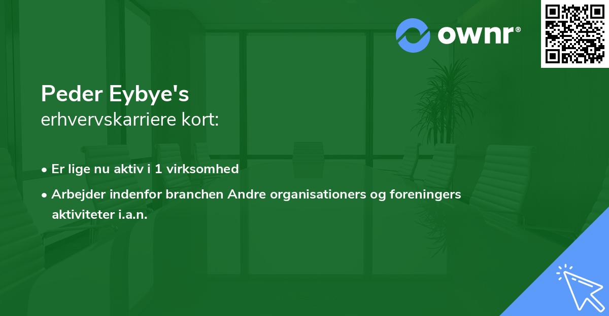 Peder Eybye's erhvervskarriere kort