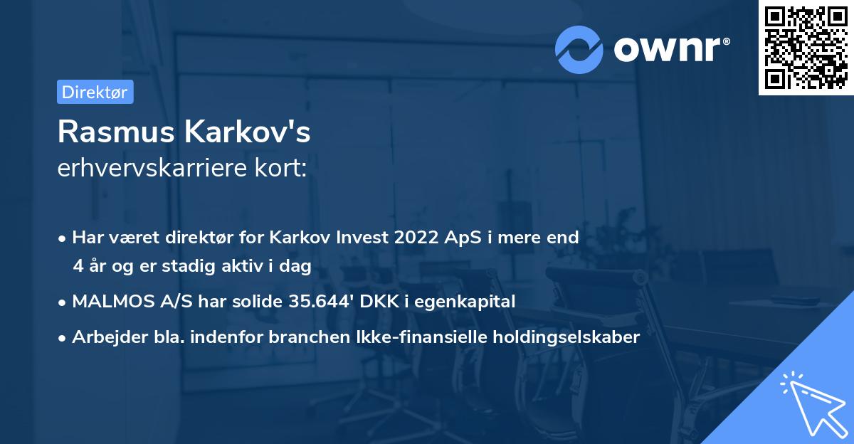 Rasmus Karkov's erhvervskarriere kort