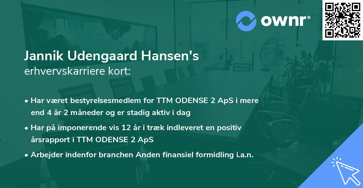 Jannik Udengaard Hansen's erhvervskarriere kort